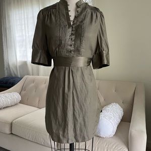 BEBE army green cotton/silk tunic top-M